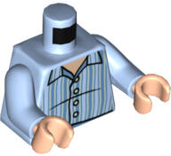 LEGO® - 973pb4421c01c105 - LEGO élénk világoskék minfigura felső test, pizsama hátol malacfarok mintával (973pb4421c01c105)