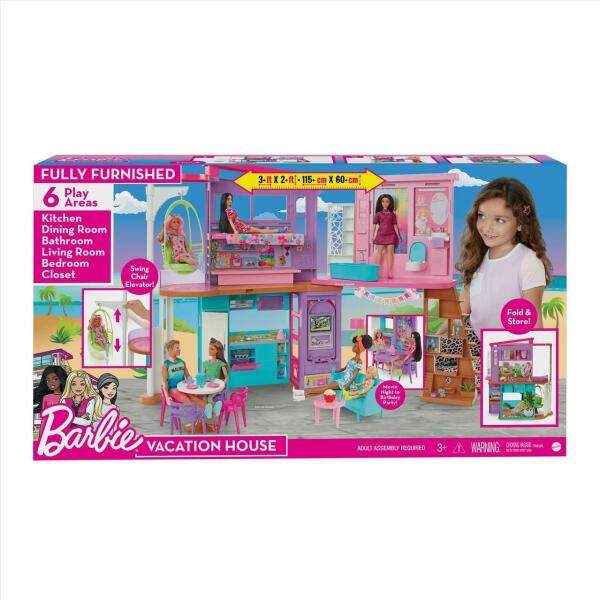 Mattel - Barbie - összecsukható babaház babával (HRJ77)