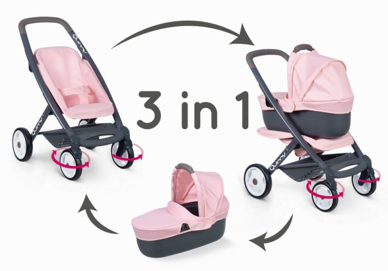 Smoby - Baby Nurse mély babakocsi Pasztel (220377)