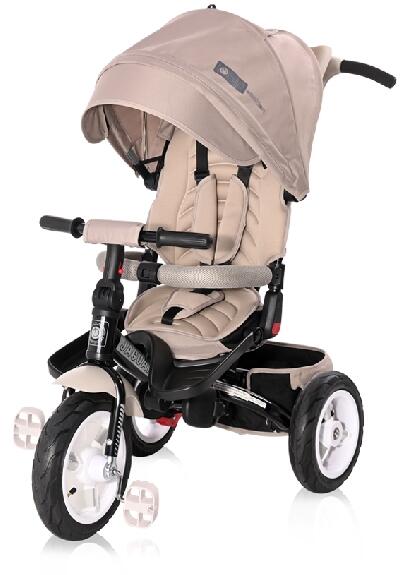 Lorelli - Jaguar Air szülőkormányos tricikli pumpás gumi kerékkel- BEIGE , IVORY