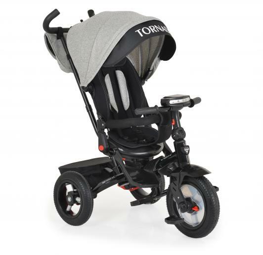 BYOX - Tornado szülőkormányos tricikli pumpás gumi kerékkel , Grey