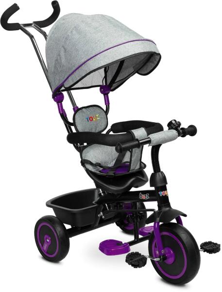 Toyz - Buzz szülőkormányos tricikli PURPLE , megfordítható üléssel, EVA kerékkel