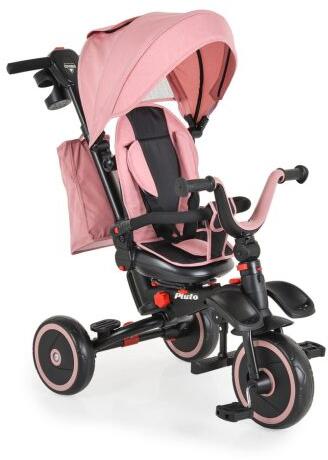 Moni - PLUTO PINK szülőkormányos tricikli Forgatható, dönthető üléspozíció, összecsukható váz,