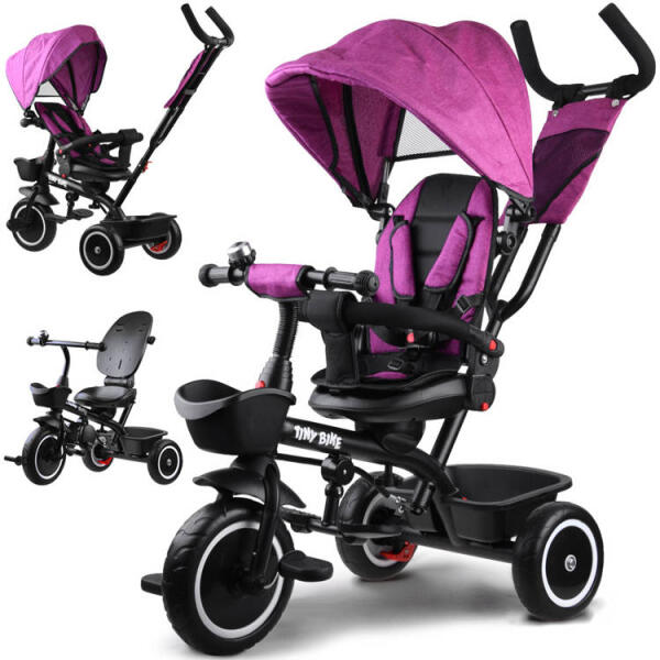 Inlea4Fun - Tricikli tolókarral Tiny Bike 3az1-ben Inlea4Fun- lila (JO-SP0650 RO) - inlea