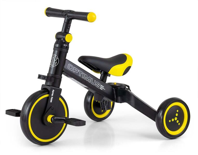 Milly Mally - Gyerek háromkerekű bicikli 3az1-ben Milly Mally Optimus black (41646-MM61-optimus-bla)