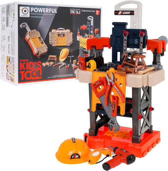 Tobysen Toys - Power Kid's Tool szerszámos asztal 3 az 1-ben kiegészítőkkel (8802)