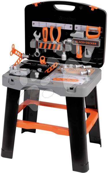 Smoby - Szerelőműhely kofferben 2in1 Bricolo Smart Workbench Black&Decker Smoby szétnyitható szerelőműhely szerszámokkal 30 kiegészítővel (SM360734)