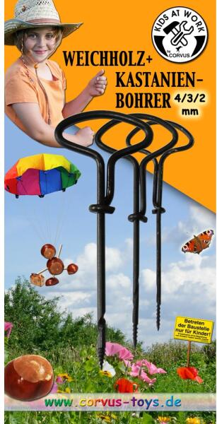 KIDS AT WORK - Fa és gesztenye fúró készlet (CV-600071)