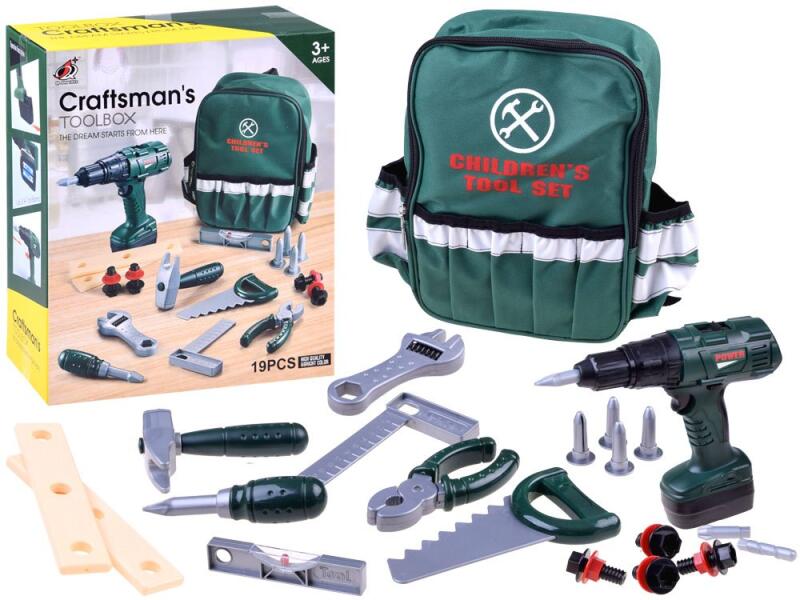 Inlea4Fun - Szerszámos készlet zöld táskával Inlea4Fun CRAFTSMAN´S TOOL BOX (JO-ZA3539)