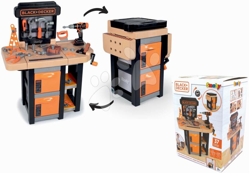 Smoby - Szerelőműhely Open Bricolo Workbench Black&Decker Smoby 37 kiegészítővel (SM360914)