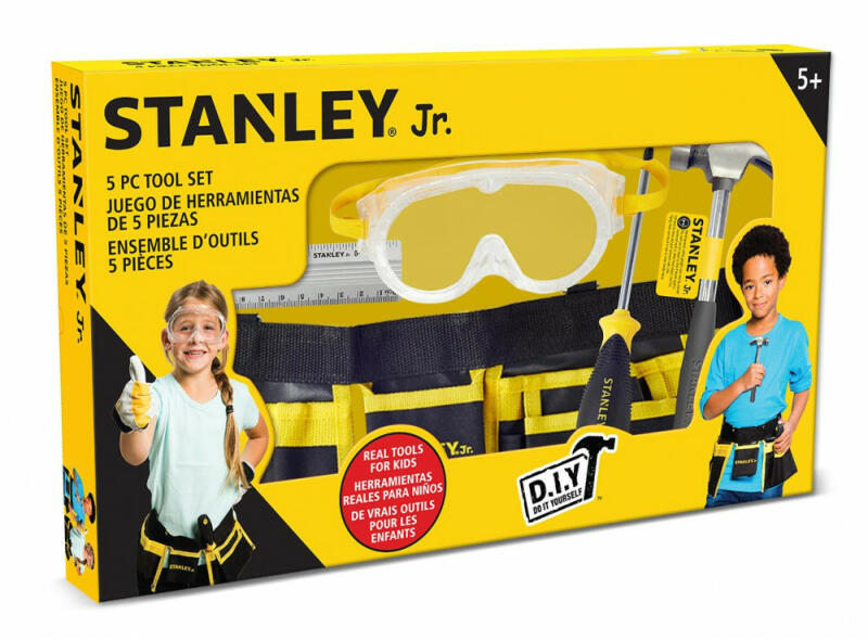 Red Tool Box Ltd - Játék szerszám szett 5 részes, szerszámtartó övvel Stanley Jr