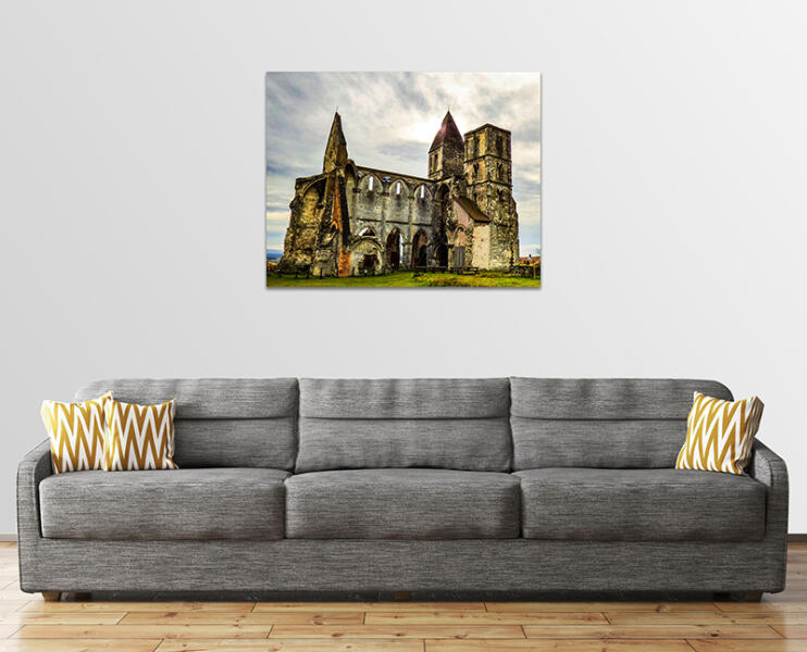 AW - Buddha festmény - szürke, brokát hatás - 60x80 cm (BAP-06)