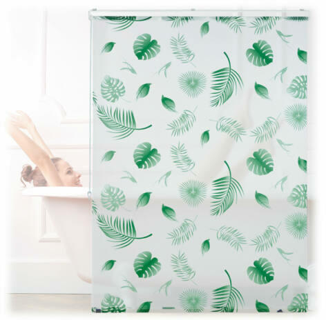 ZÖLD LEVÉL Mintás Zuhanyroló 80 x 240 cm
