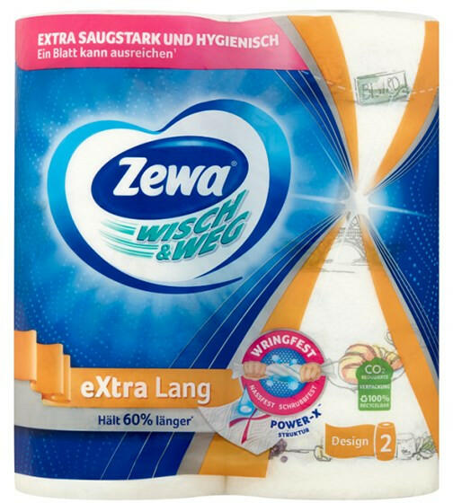 ZEWA - Kéztörlő tekercses háztartási ZEWA Wisch&Weg Original 2 rétegű 4 tekercses (42832) - papir-bolt