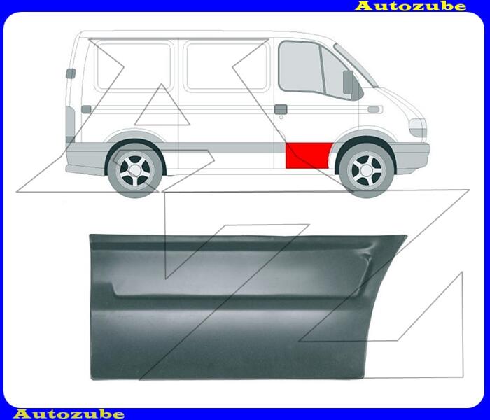 NISSAN - INTERSTAR 2004.02-2010.01 /X70/ Ajtóborítás jobb első alsó rész magasság: 33cm (külső javítólemez) KLOKKERHOLM 5088122