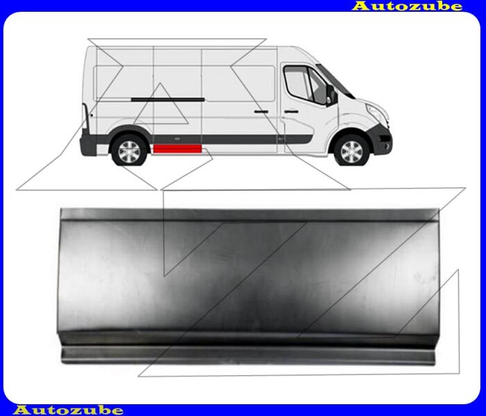 RENAULT - MASTER 3 2019.09-2024.02 Oldalfal alsó rész jobb 30x93cm "hosszú-tengelytáv: 4332mm" (külső javítólemez) POTRYKUS P60N18486