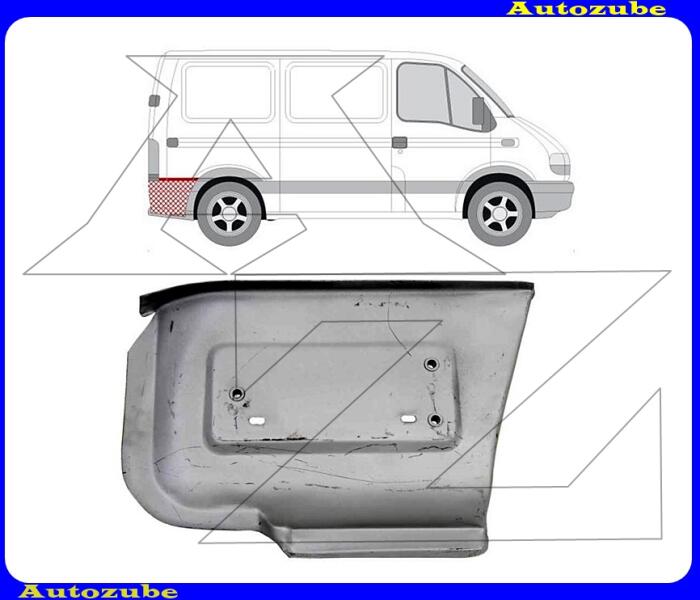 RENAULT - MASTER 2 1997.10-2003.08 Hátsó sárvédő alsó saroklemez jobb KLOKKERHOLM 5088602