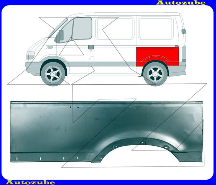 NISSAN - INTERSTAR 2002.09-2004.01 /X70/ Hátsó sárvédő alsó rész bal (magasság: 50cm) "tengelytáv: 3600mm" KLOKKERHOLM 5088533