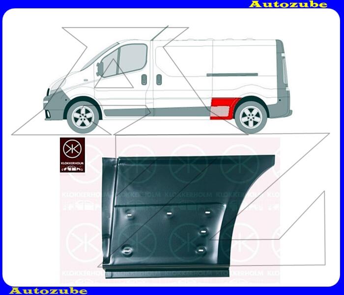 RENAULT - TRAFIC 2 2001.09-2006.07 /FL, JL/ Oldalfal alsó rész bal (tengelytáv 3498 mm) (külső javítólemez) KLOKKERHOLM 5089563