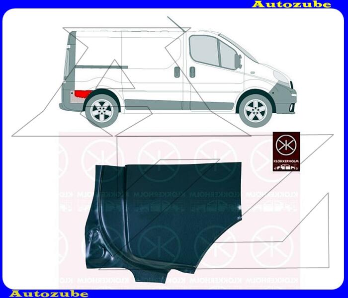 NISSAN - PRIMASTAR 2002.09-2006.07 /X83/ Hátsó sárvédő alsó saroklemez jobb KLOKKERHOLM 5089602