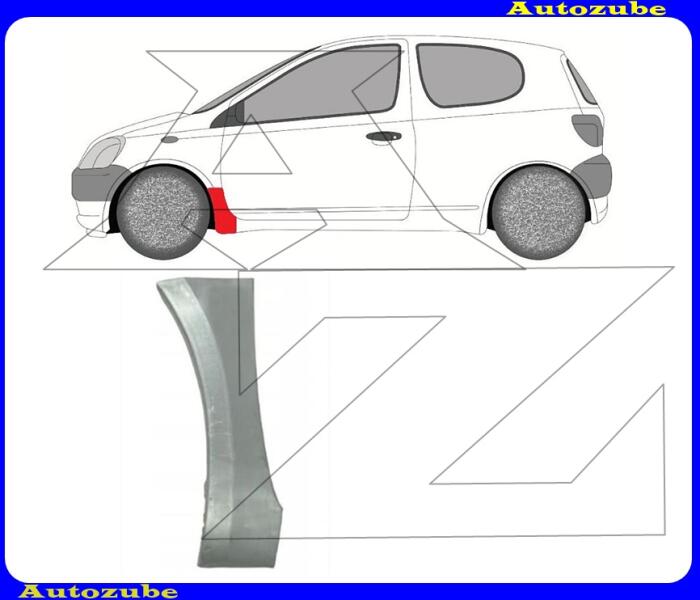 TOYOTA - YARIS 1 2003.02-2005.12 /XP10/ Első sárvédő hátsó alsó rész bal POTRYKUS P810301-8