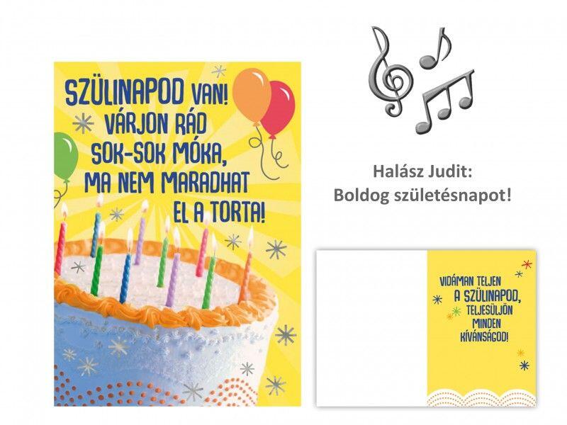 Zenélő képeslap Z + boríték 16x22, 5cm - Kovácsovics Fruzsina: A szülinapos dal!