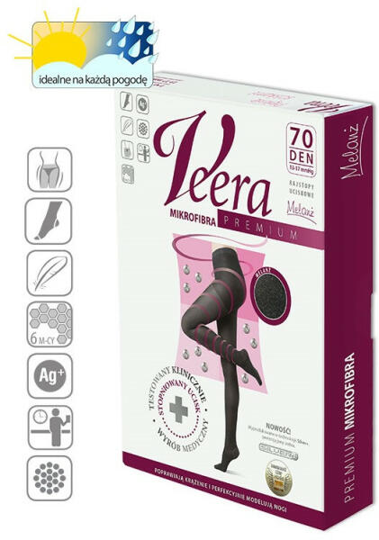 Veera - Mikroszálas kompressziós harisnya, 70 DEN, 5-ös méret (grafit szürke)