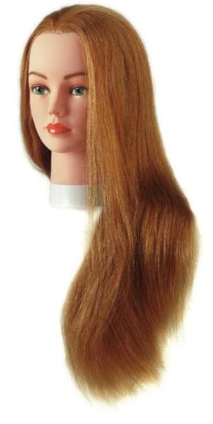 Sinelco - Julie gyakorló babafej humán hajjal, 60 cm - hairpower