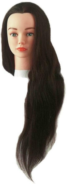 Sinelco - Julie gyakorló babafej humán hajjal, 60 cm - hajpatika