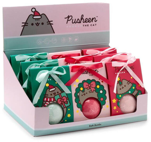 PUSHEEN - cicás fürdőbomba, karácsonyi, többféle illatban, 1 db (PCT-XBATH76)