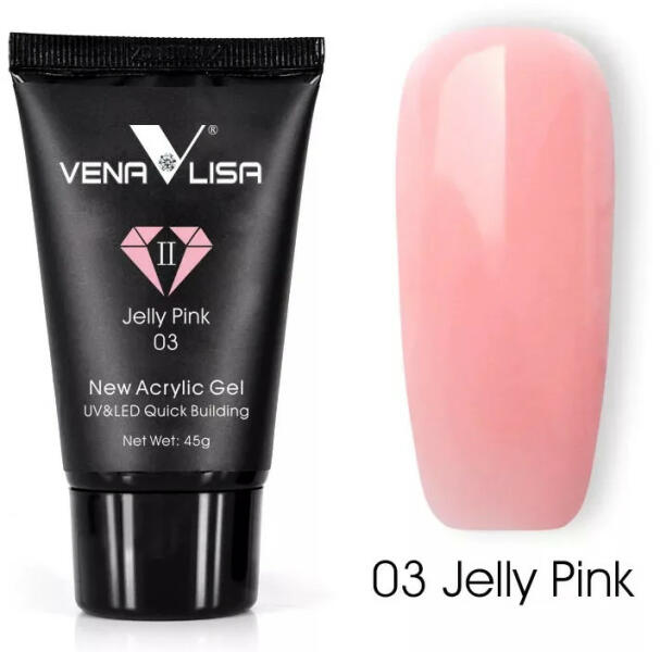 Venalisa Új Acryl Gél/Poly Gél 06 Nude Pink/ természetes Rózsaszín 45G (New06)