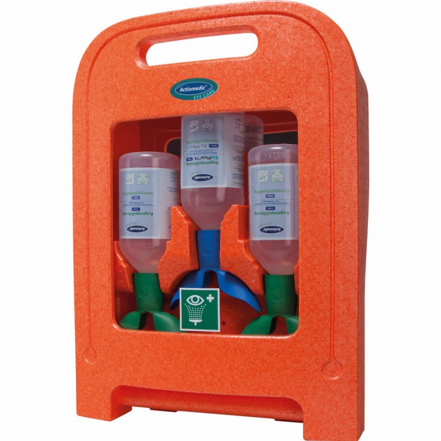 NORDIK - Actiomedic EYE CARE Medi2Protect TWIN I szemkimosó állomás 2 x 500 ml TWIN 0.9% nátrium-klorid oldattal + 1 x 500 ml TWIN BioPhos74 oldattal