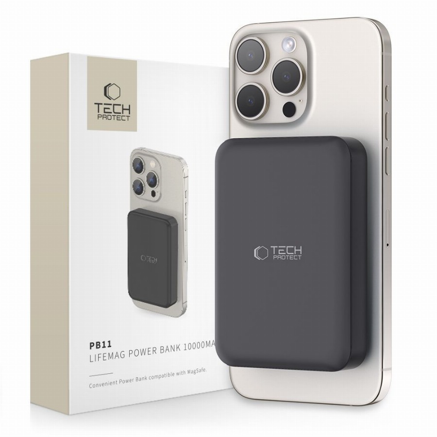 MOONX - Magnetic Wireless Powerbank MP03 PD 20W 1xUSB-C + 1xUSB QC3.0 22.5W 10.000mAh - Fekete