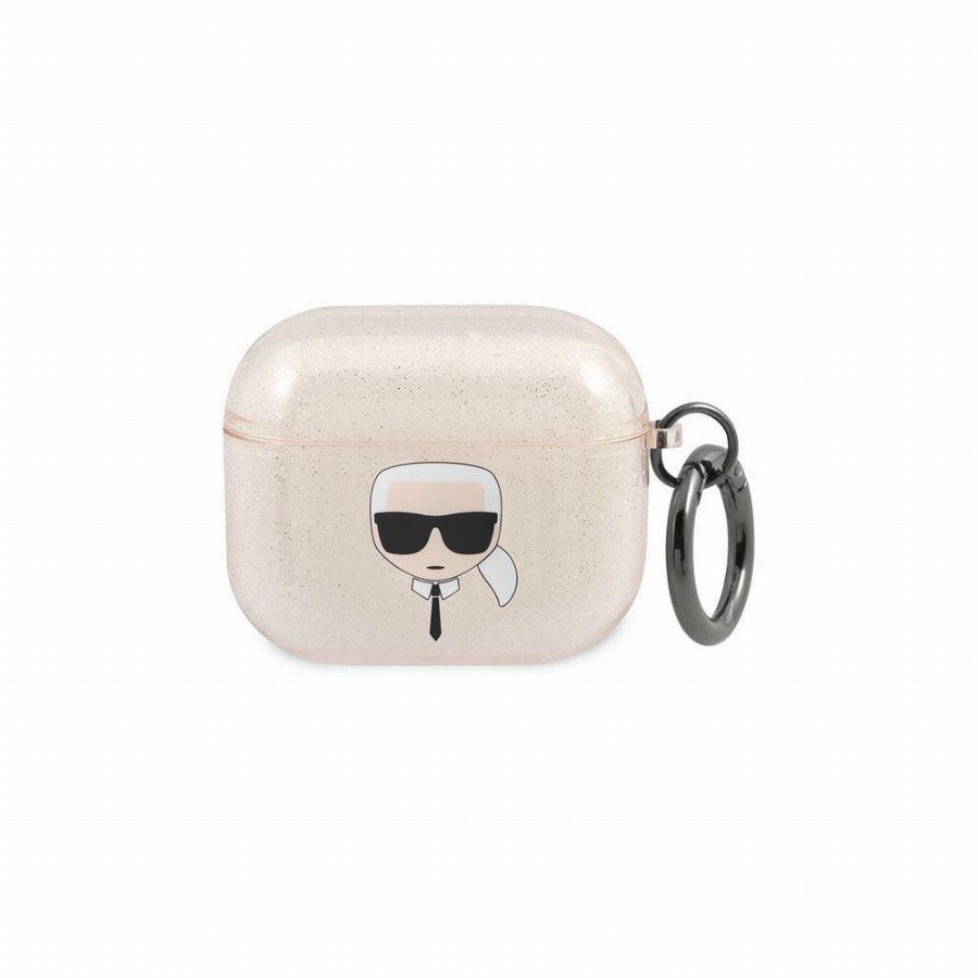 Uniq - Bluetooth fülhallgató töltőtok tartó, szilikon, vezeték nélküli töltés támogatás, karabiner, nyakba akasztóval, Apple AirPods 3 kompatibilis, Uniq Vencer, sötétkék