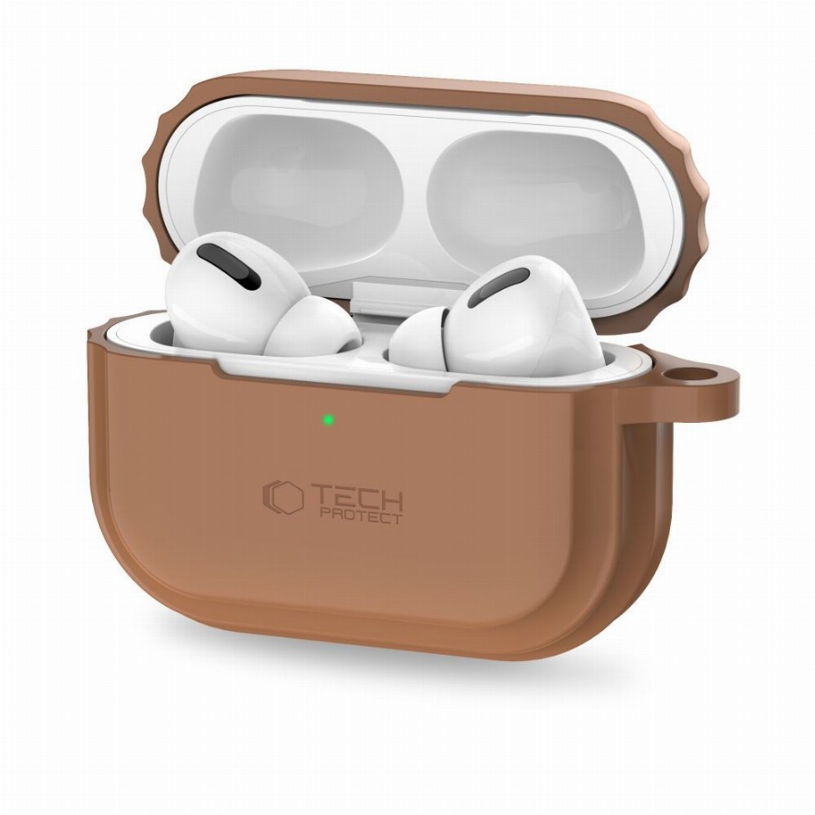 Tech-Protect - Szilikon Rope Airpods Pro 1/2 tok - coffe latte